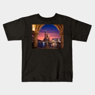 St Mary's Basilica in Krakow, Poland at sunset Kids T-Shirt